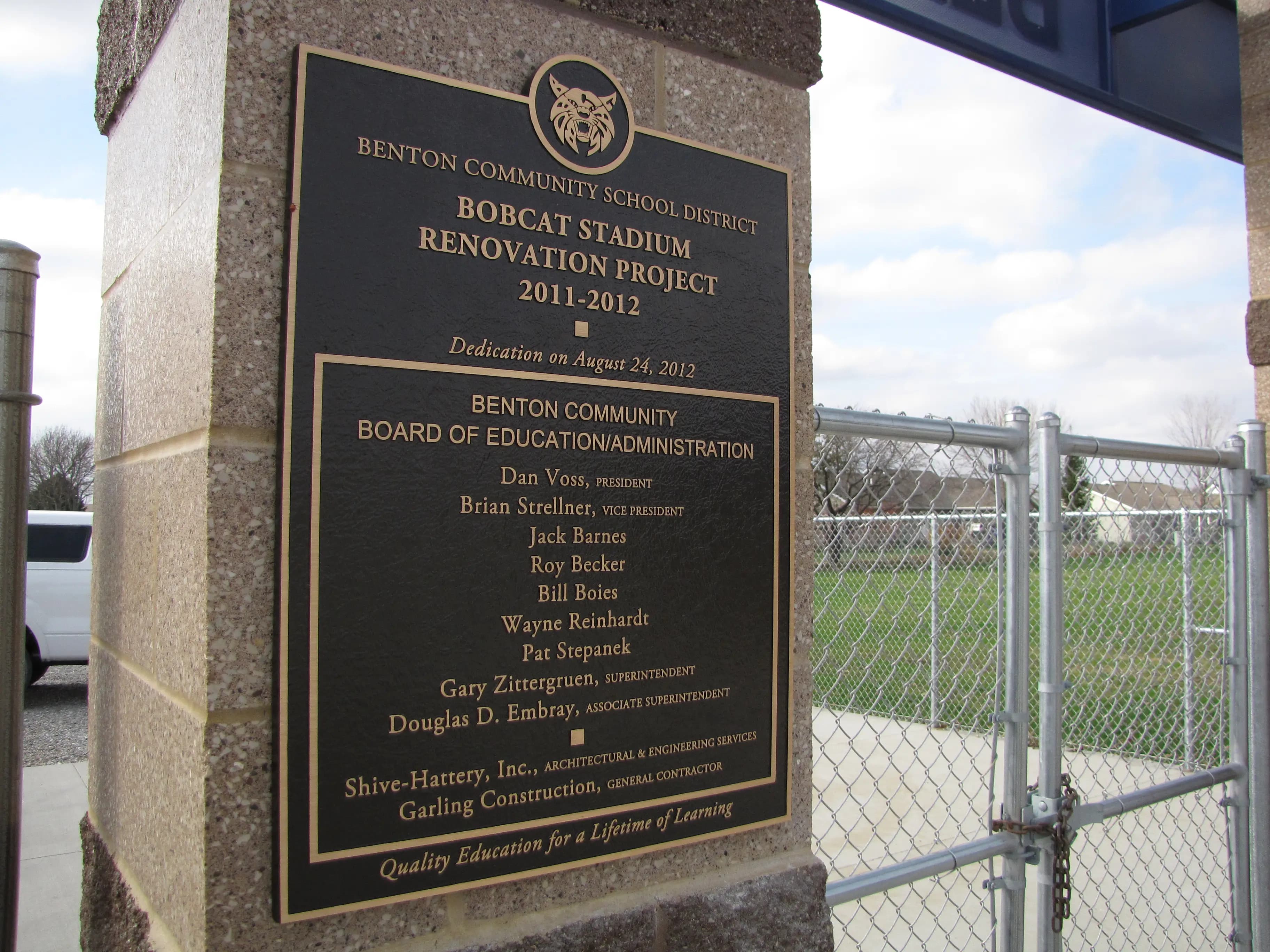 Dedication Plaques Showcase Renovation Projects for School District