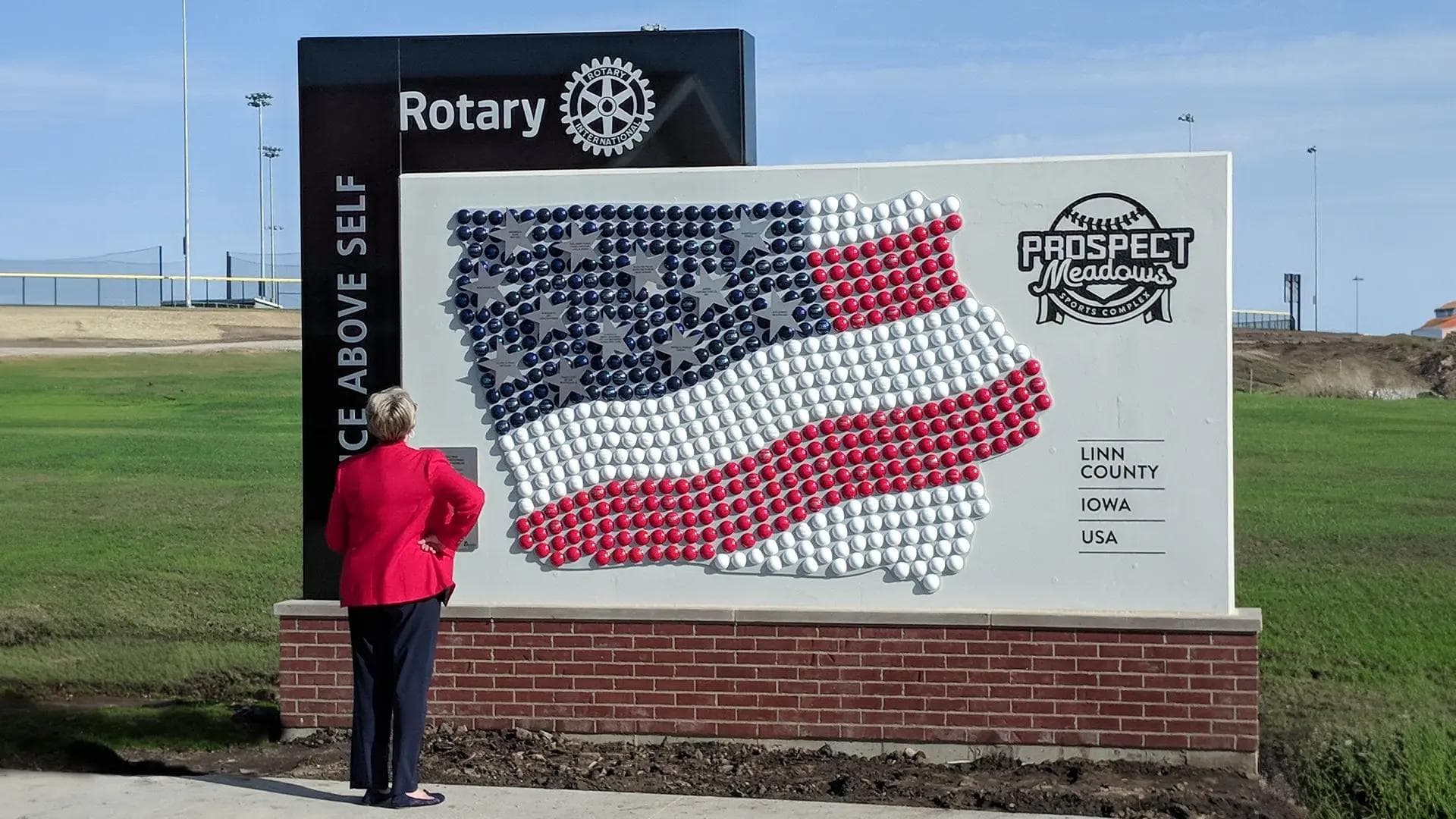 Prospect Meadows featured donor recognition wall aluminum, engraved